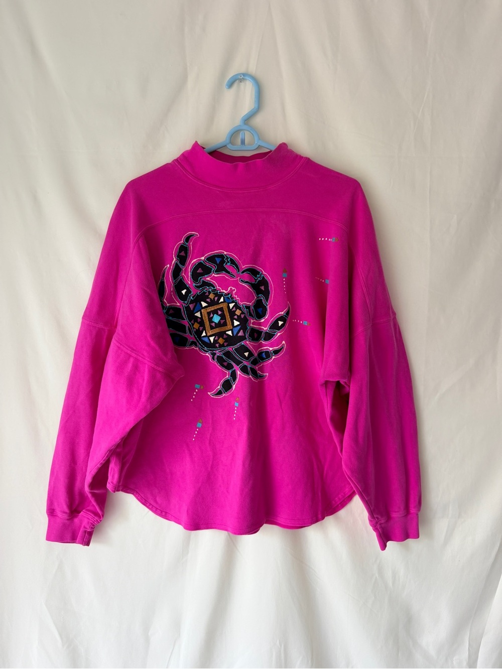 Women's Hot Pink Graphic Crab Sweatshirt
